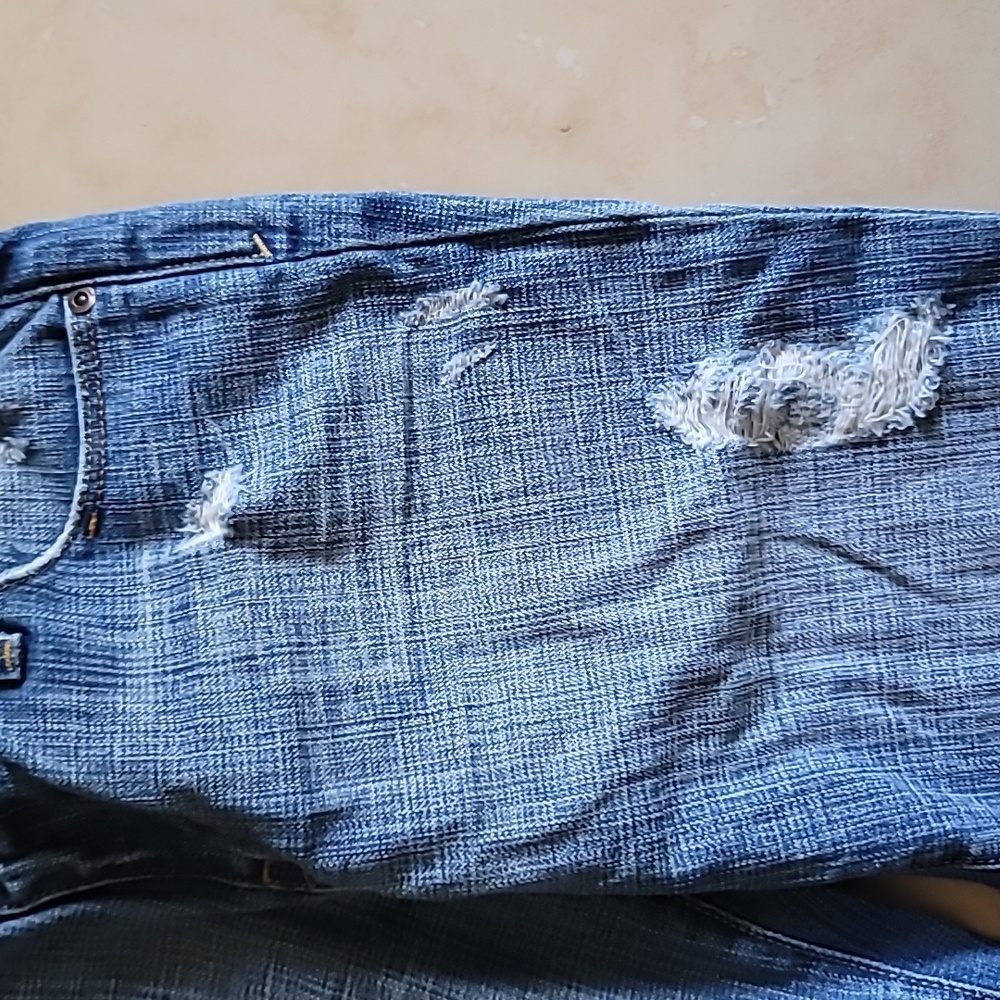 Sacred Blue Blue Low Rised BootCut Ripped Jeans - Picture 2 of 8